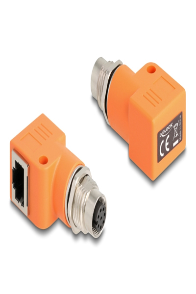 Adaptateur réseau Delock - 8 broches M12-A (F) vers RJ-45 (F) coudé