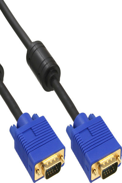Câble S-VGA InLine Premium 15HD mâle / mâle noir 2 m