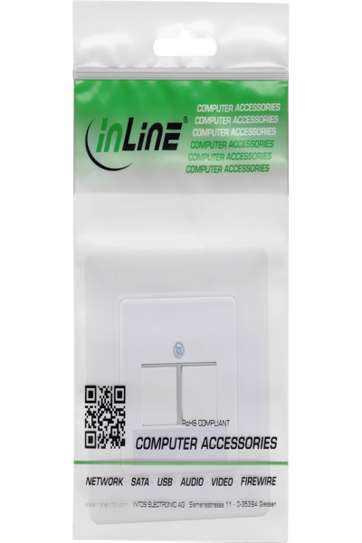 Cadre en ligne pour 2 connecteurs RJ45 Keystone SNAP-In 90° - blanc RAL9010