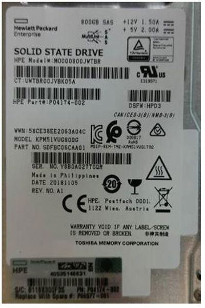 Disque SSD HPE 800 Go SFF SAS MU DS SC (SAS)