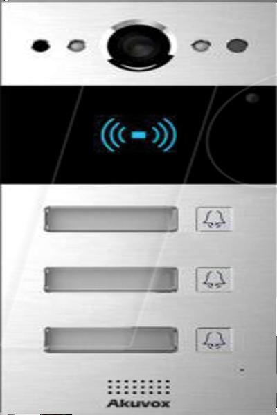 Akuvox Video-TFE R20BX3 Kit On-Wall trois boutons lecteur de carte