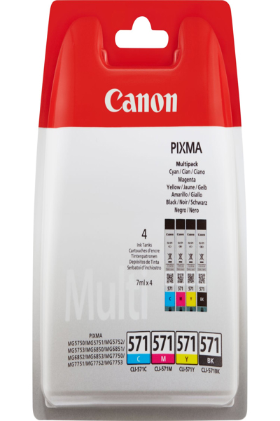 Canon CLI-571 Multipack - Dye-based ink - 7 ml - 7 ml - 349 pages - 4 pc(s) - Multi pack - 0386C004