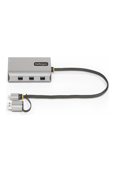 StarTech.com USB-C multiportadapter med ansluten USB-C till USB-A-dongel, dubbel HDMI (4K 30Hz/1080p 60Hz), 3x USB-A, minidockningsstation för laptop, resedockning, 40 cm kabel - 167B-USBC-MULTIPORT