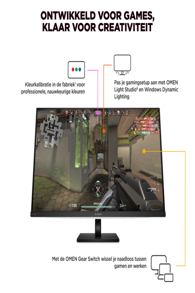 HP OMEN Transcend 32 UHD OLED Gaming Monitor: 32-inch 4K OLED gaming monitor. - 9R181AA#ABB