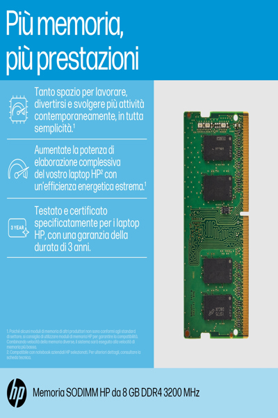 HP 8GB 3200 SODIMM Memory: DDR4 - 8C4X8AA