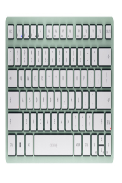 Cherry KW 7100 MINI BT, Trådlös, Bluetooth, Saxknappbrytare, QWERTY, Mintfärg - JK-7100EU-18