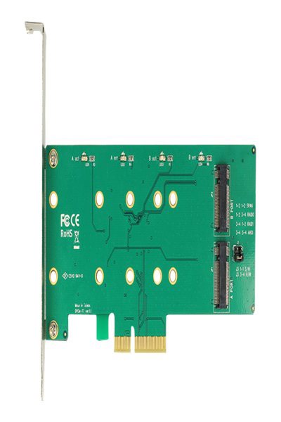Delock PCI Express-kort > 2 x interna M.2-nyckel B med RAID - 89536