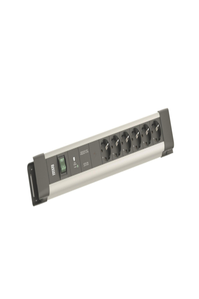 Bachmann CONNECTUS 6xCEE7/3 1xGVS-Plus 1xSchalter 2.0m CEE7/7 Grau