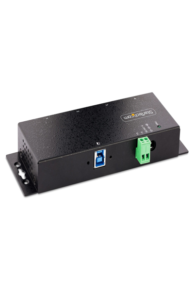 StarTech.com 4-Port Industrial USB 3.0 5Gbps Hub, Rugged USB Hub w/15kV Air/8kV Contact ESD and Surge Protection, DIN/Wall/Desk Mountable USB-A Hub, USB Expansion Hub with Locking Ports - 5G4AINDNP-USB-A-HUB
