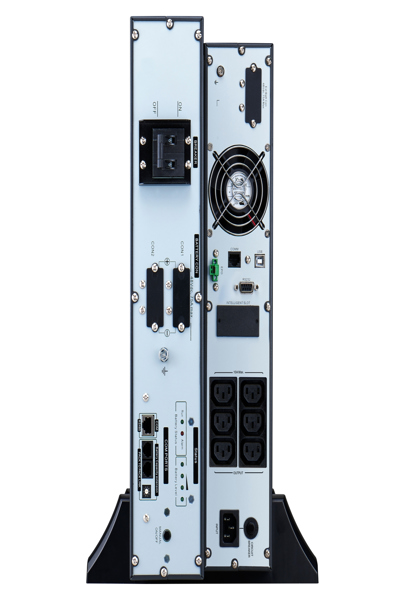 Onduleur APC Easy On-Line - 1 000 VA - Lithium-ion - Rack/Tour 4U - 230 V - 6 prises IEC C13 - Emplacement pour carte intelligente - Autonomie prolongée - Avec kit de rails - Double conversion (en ligne) - 1 kVA - 900 W - Sinusoïdal - 110 V - 300 V