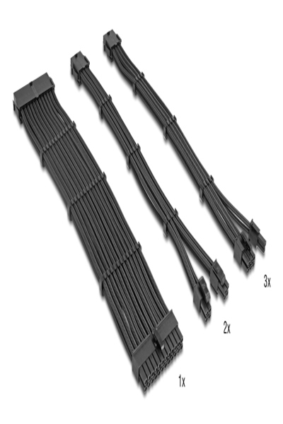 Delock PSU Extension Cable Set 6-piece Sleeved - 84541
