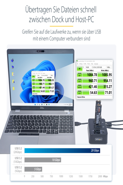 StarTech.com 1:1 fristående M.2 NVMe-hårddiskduplikator och dockningsstation - M2-HDD-DUPLICATOR-N1