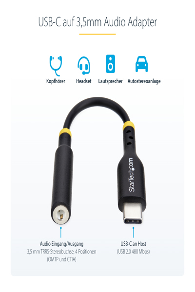 StarTech.com USB-C Audio Adapter to 3.5mm Jack - USBCAUDIO2