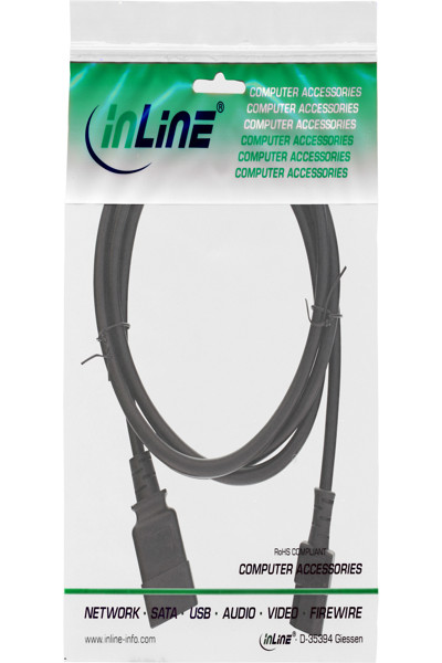 Câble adaptateur secteur InLine - IEC-60320 C20 vers C13 - 3 x 1,5 mm² - max. 10 A - 1 m