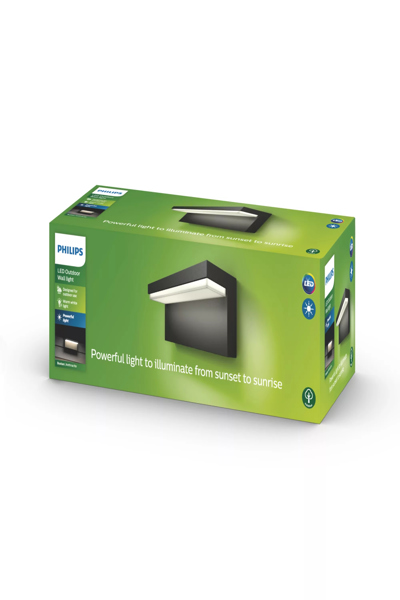 Philips myGarden Bustan Wall Light 9W - Outdoor wall lighting - Anthracite - Aluminium - Synthetics - IP44 - Garden - Patio - I