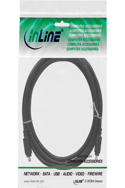 Câble InLine FireWire 400 1394 4 broches mâle/mâle 3 m