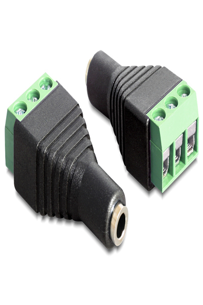 Delock Cable terminals - 3 pin terminal block female to mini-phone stereo 3.5 mm female - 65455