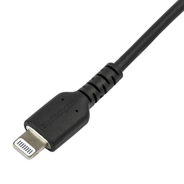 StarTech.com RUSBCLTMM2MB USB-C auf Lightning-Kabel ( 2m, Apple Mfi zertifiziert, iPhone Ladekabel, Aramidfaser) schwarz - Lightning-Kabel - Lightning (M) bis USB-C (M) - 2 m - Schwarz - für Apple iPad/iPhone/iPod (Lightning) - RUSBCLTMM2MB
