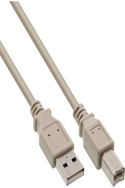 Câble USB 2.0 InLine Type A mâle / B mâle beige 7 m