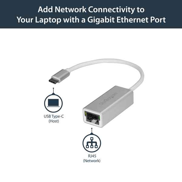 StarTech USB-C to Gigabit Network Adapter Silver - US1GC30A