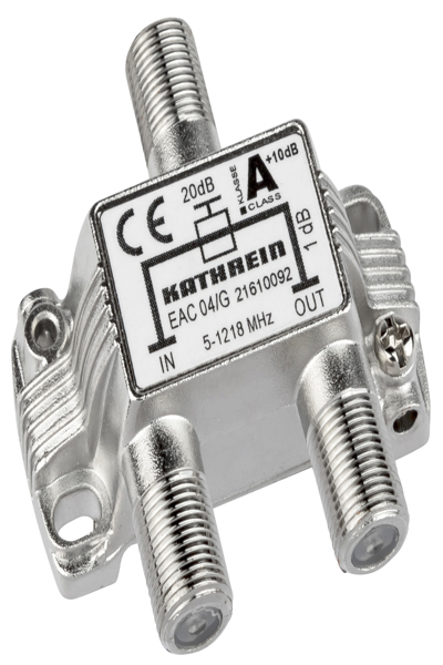 KATHREIN EAC 04/G, 75 ?, 5 - 1218 MHz, Argent, Zinc, F, 51,6 mm