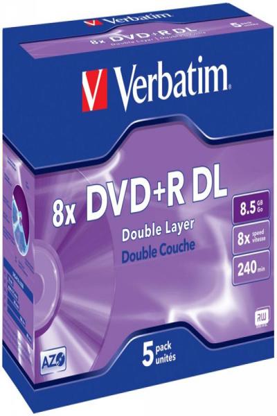 Verbatim 5 x DVD+R DL - 8.5 GB (240min) 8x - 43541