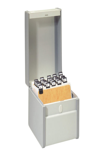 Rexel Karteikasten DIN A6 hoch grau lackiert 336312300