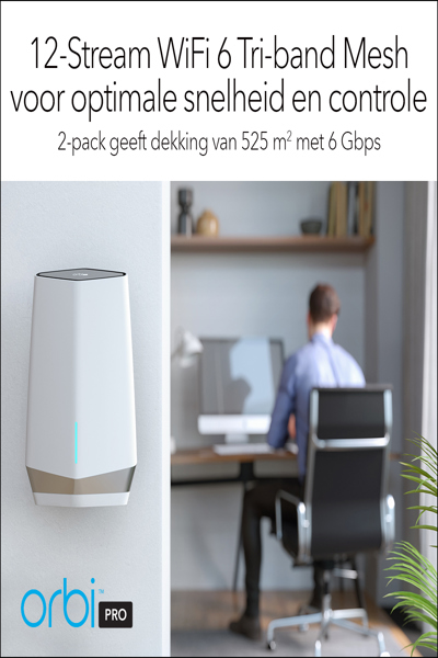 NETGEAR ORBI PRO WIFI 6 TRI-BAND MESH SYSTEM SXK80 - SXK80-100EUS