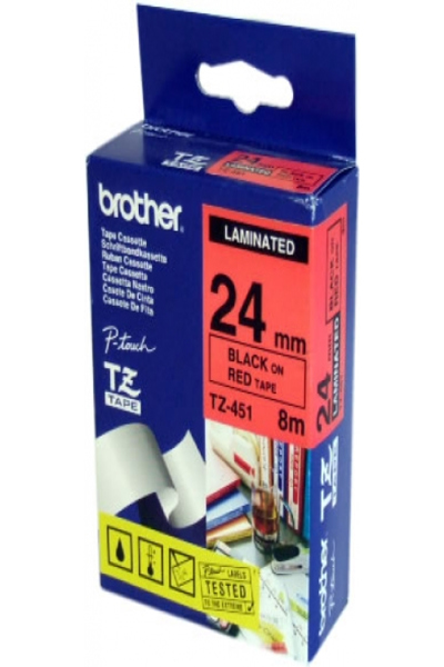 Brother TZ451 - Black on red - Roll (2.4 cm x 8 m) 1 pcs. printer tape - TZ-451