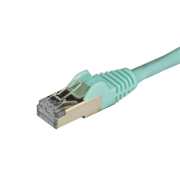 StarTech.com 1.5 m CAT6a Cable - Aqua - RJ45 Ethernet Cable - Snagless - CAT6a STP Cord - Copper Wire - 10Gb - Patch-Kabel - 1.5 m - Aquamarin - 6ASPAT150CMAQ