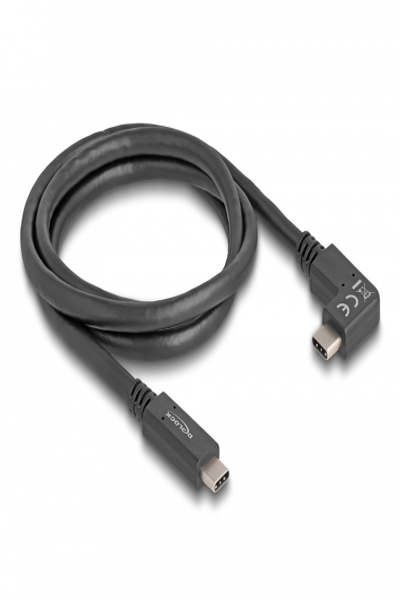 Delock USB-kabel - 24-stifts USB-C (hane) till 24-stifts USB-C (hane) vinklad - 80037