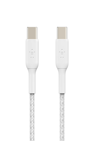 Belkin USB-C till flätad PVC-kabel 2m tvåpack - Digital anslutning - CAB004BT2MWH2PK