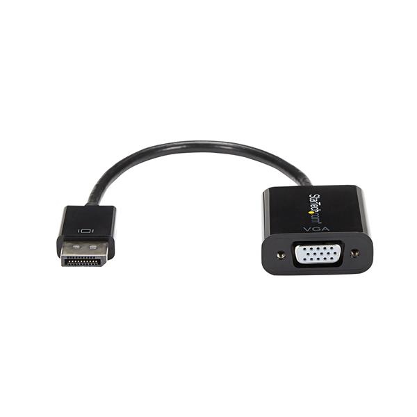 StarTech DisplayPort 1.2 to VGA Adapter Converter - DP to VGA - display adapter - DisplayPort (M) - HD-15 (W) - 10cm - active cable (signal regeneration) - black (DP2VGA3) - DP2VGA3
