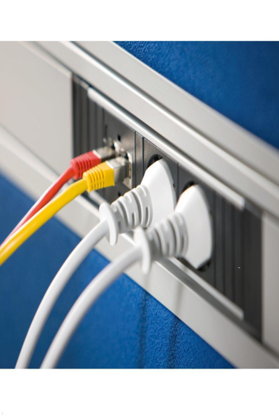 Bachmann STEP ALU 1x USB, 1x custom module, 2x power outlet, Indoor, Type F, No plug, IP20, Aluminum, Black, 2 AC outlet(s) - 9060218