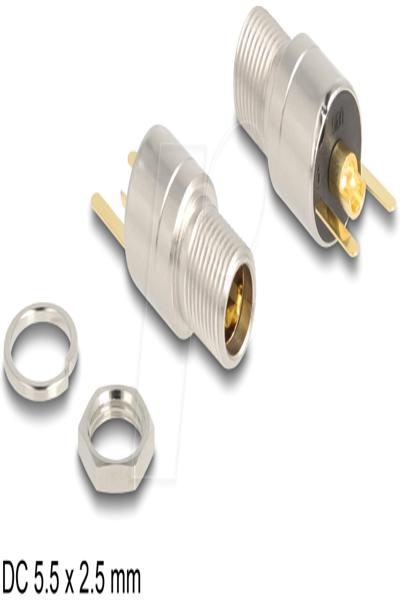 Delock Strömkontakt - DC-jack 5,5 mm x 12 mm (ID: 2,5 mm) (F) skott - 90192