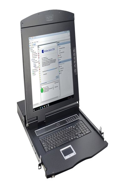 DIGITUS 17" LCD KVM Console, 1-Port VGA, turkish Keyboard - DS-72210-1TR