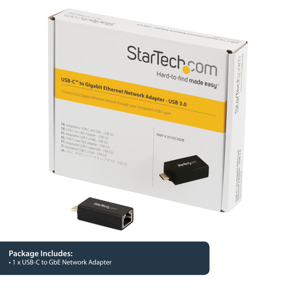 StarTech USB-C to Gigabit Ethernet Adapter USB 3.0 - US1GC30DB