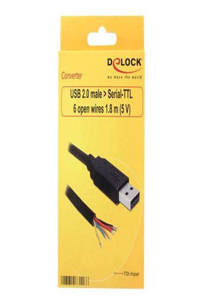 Delock Converter USB 2.0 > Serial-TTL 6 open wires (5 V) - 83116