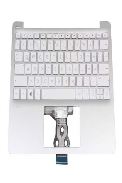 Clavier HP L44642-041 avec boîtier supérieur DE blanc/argent