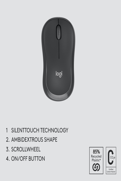 Logitech MK370 Combo for Business - Wireless - RF Wireless + Bluetooth - Membrane - AZERTY - Graphite - Mouse included - 920-012066