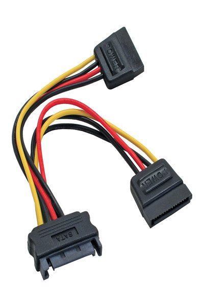 Câble d'alimentation InLine SATA Y SATA femelle / 2x SATA mâle 0,15 m