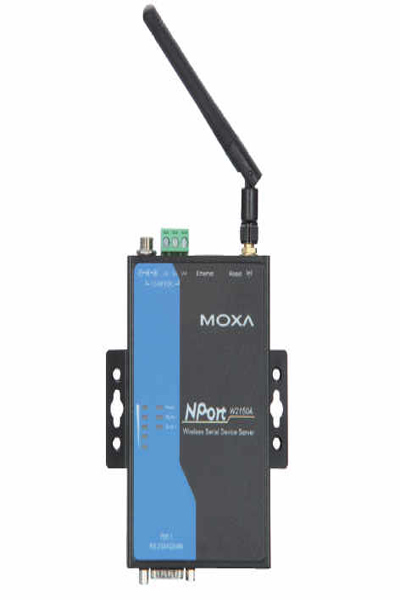Moxa NPort W2150A - 10/100Base-T(X) - ICMP - IPv4 - TCP - UDP - DHCP - Telnet - DNS - SNMP V1/V2c/V3 - HTTP - SMTP - SNTP - SSH - HTTPS - 128-bit WEP - 64-bit WEP - EAP-TLS - MD5 - PEAP - TKIP - WPA-PSK - 547 g - 77 x 111 x 26 mm - 0 - 55 Ã‚Â°C - NPORT W2150A/EU