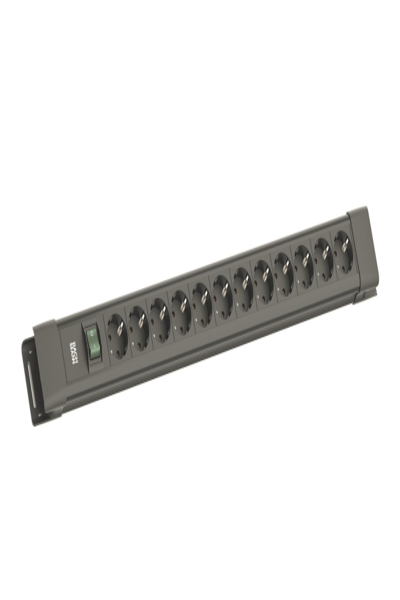 Bachmann CONNECTUS 12xCEE7/3 1xSchalter 2.0m CEE7/7 Schwarz