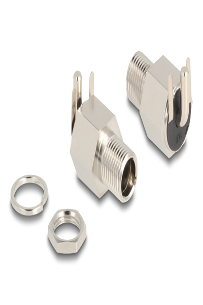 Delock Power connector - DC jack 5.5 mm x 12 mm (ID: 2.1 mm) (F) bulkhead - 90179