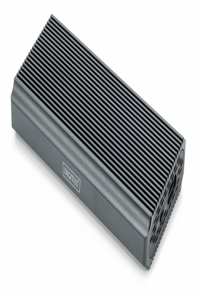 DIGITUS USB M.2 hårddiskkabinett, SSD, extern, NVMe, 40 Gbps, USB 4.0, aluminium, verktygslös - DA-71158