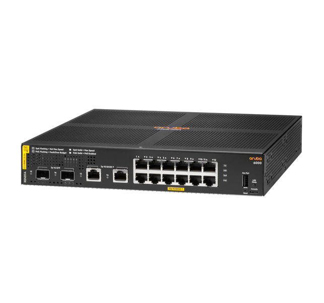 R8N89A HPE Aruba 6000 12G Class4 PoE 2G/2SFP 139W Switch - R8N89A