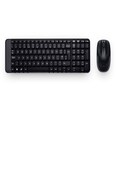 Logitech Wireless Combo MK220 - Full-size (100%) - Wireless - USB - Black - Mouse included - 920-003159