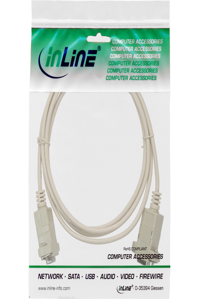 Câble null modem InLine 9 broches femelle/femelle - serré - 2 m