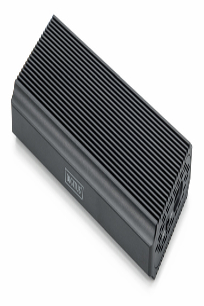 DIGITUS USB M.2 hårddiskkabinett, SSD, extern, NVMe, 40 Gbps, USB 4.0, aluminium, verktygslös - DA-71158