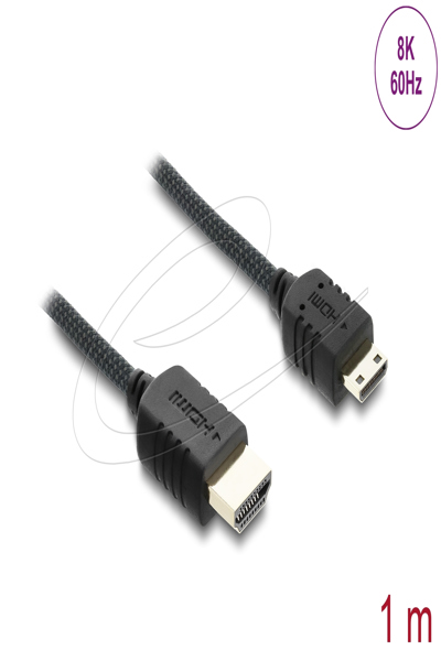 Delock Coaxial High Speed HDMI Cable Plug to Mini 8K 60 - Cable - Digital/Display/Video - 81687